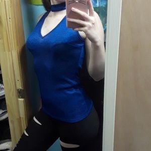 Candie's V Neck Choker Tank Top